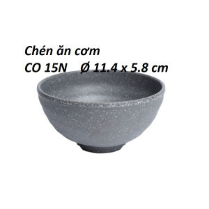 Chén ăn cơm nhựa melamine cao cấp nhám xám Co15 đường kính 11.4 x 5.8 cm cao