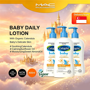【BUNDLE OF 3】 Cetaphil BABY Wash & Shampoo Daily Lotion with Organic Calendula Wash Daily Lotion with Organic Calendula