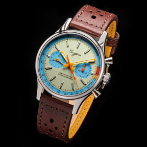 Sugess Watch of Men Chronograph Mechanical Wristwatches Tianjin ST19 Swanneck Movement Pilot Mens Watch Sapphire Crystal Gift V2