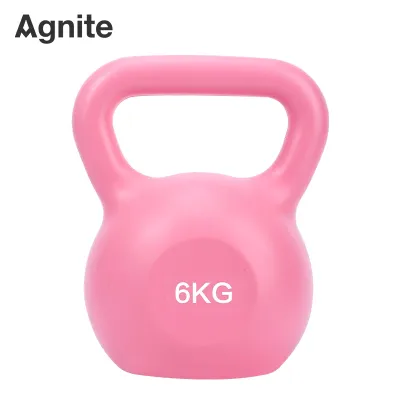 Agnite Kettlebell 2kg 4kg 6kg Hitam / Pink Gym Rumahan Alat Latihan Beban ER069 ER0670 ER071