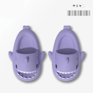 [Free Shipping] Thick-Soled Shark Couple Slippers Womens Slippers Mens Indoor/Outdoor Slippers Quirky and Cute Cartoon Design Trendy.