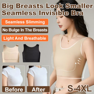 ✨[Seamless Invisible Design] Compression Bra Seamless Underwear Bust Minimizer Bra Ultra Comfort Minimizes Bust Appearance Eliminates Visible Lines for Discreet Wear Ideal for Daily Use and Form-Fitting Outfits