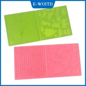 【E-WOITD】 แผ่นรองปากกาพิมพ์ลาย3D แผ่นซิลิโคนสำหรับวาดแบบสร้างสรรค์พร้อมปลอกนิ้วกันความร้อนเครื่องมือศิลปะของขวัญคริสต์มาสสำหรับเด็ก