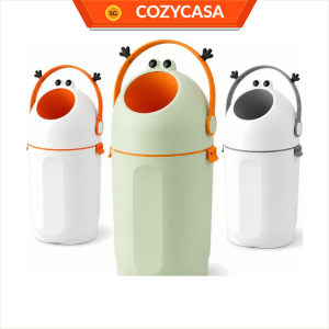 【CozyCasa】 Cute Character Sealed Trash Bin Large Capacity Odor Control Waste Bin One Hand Rotating Lid for Home