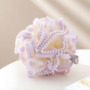 Bông Tắm Tạo Bọt Tròn Bọt Biển Kì Ghét Mềm Mại Sạch Sâu Bông Tắm Vải Lưới Hạt Ngọc Tẩy Da Chết Có Dây Treo Tiện Lợi