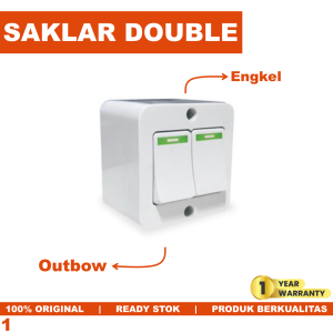 Saklar Engkel Outbow Double Seri TEMPEL 2 Tombol VISICOM VS 902 OB SNI