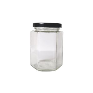 HEXAGON AUBURN Glass Jar 300 mL | Toples Madu Kaca | Toples Segi Enam