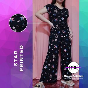MC2438 Lettuce Edge Top with Sleeves and Square Pants Terno