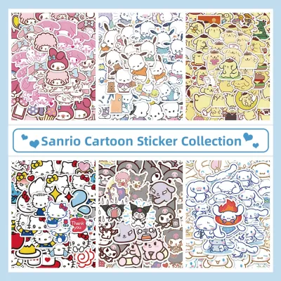 60Pcs Sanrio Sticker Bộ Sưu Tập Dễ Thương Phim Hoạt Hình Dải dán trang trí tự làm Cho Máy Tính Xách Tay chai nước Xe Quà Tặng Cho Trẻ Em bé trai và bé gái