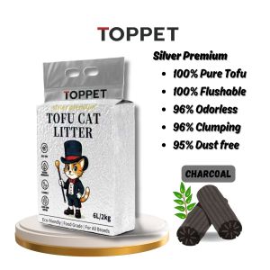 TOPPET (Buy 7 Free 1) 100% tofu pasir kucing wangi Golden Mixed / Silver Premium Tofu Cat Litter Clumping Toilet Flushable