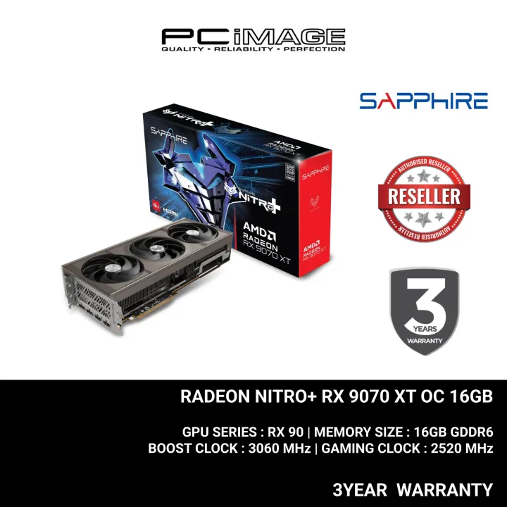SAPPHIRE NITRO+ AMD RADEON RX 9070 XT / RX 9070 GAMING OC EDITION 16GB GDDR6 GPU GRAPHIC CARD