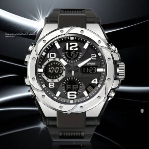 YZLong Stylish Sport Watch for Men with Dual Display Chronograph Waterproof & Night Light Function