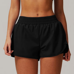 Zechuang pocketless quick-dry yoga shorts faux two-piece sports butt-lifting shorts running fitness yoga pants 4001
