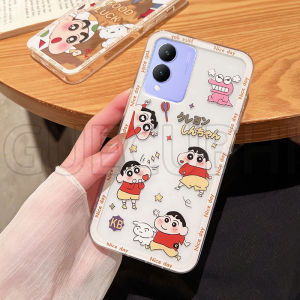เคส Vivo V40 pro V30e V30 pro V29e 5g V29 Y17s ใหม่2023ลายตัวการ์ตูนน่ารัก Shinchan ครอบคลุมเต็มรูปแบบปกป้องกล้องปลอกซิลิโคนใสนุ่มเคสโทรศัพท์Vivo Y17s V30e 5g เคสสวยปก