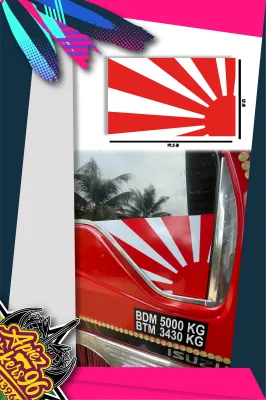 Sticker Flag Jepun / Sticker Lori / Sticker viral / Sticker Kereta / Sticker Kenderaan
