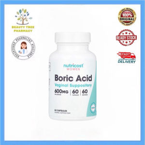 Nutricost Women Boric Acid l Suppository 600mg 60 Capsules Daily Feminine Care Supplement Restore Intimate pH Balance Maintain Fresh Clean Private Area Comfort For Daily Women Hygiene Routine