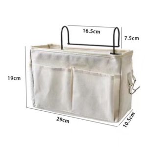 4 Pocket Hanging Organizer Bag Hook Phone Toiletries Bed Desk Dorm Home Room Linen Storage Basket TH