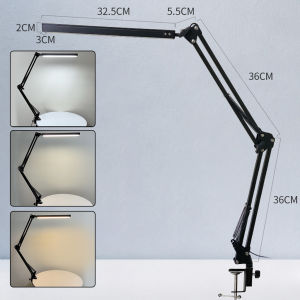 Eye Caring LED Table Lamp Architect Swing Arm Desk Light With Clamp Super Bright 10 Dimmable Levels 3 Color Modes For Home Office Reading Drafting USB Powered