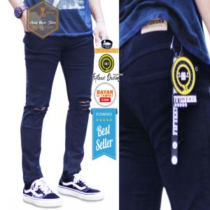 HANIF KHOIR STORE/FIFTEEN DENIM celana jeans sobek/ripped slimfit/skinny cowo/pria/cowok pria murah dan grosir free gelang