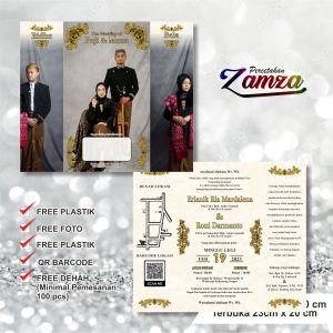 (50pcs) Undangan Pernikahan Lipat Q Jasmine Glitter Aesthetic Elegan Simple & Murah