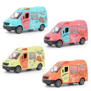 YOUSHI TOP Plastics Ice Cream Car Modle Classic Simulation Truck Model Pizza Car Pull Back Vehicle Toy Birthday Gift