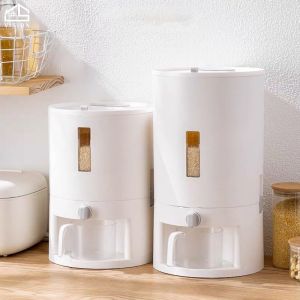 Vision Kitchen 6kg/10kg Rice Storage Bucket Box Measurable Grain Container Moisture-proof Flour Dispenser Sealed Cereal Food Box Insect Proof
