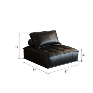 BUNISE โซฟาหนังแท้ทรงบล็อกเต้าหู้ แบบมอดูลาร์ เก้าอี้เดี่ยวต่อประกอบได้ สีหนังเลือกได้ เหมาะสำหรับห้องนั่งเล่นและคอนโดขนาดเล็ก รุ่น Piedmont จัดส่งฟรีทั่วไทย