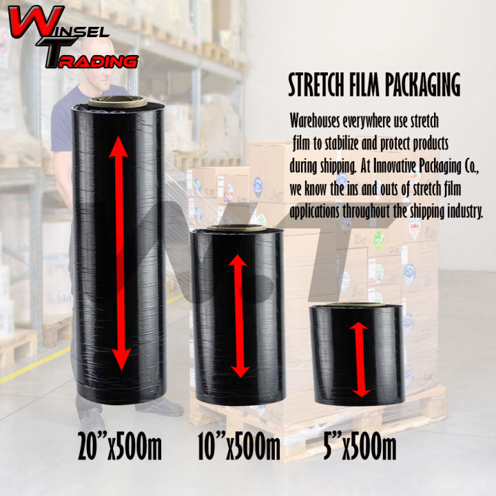 Pallet Stretch Film Black Plastic Wrap Packaging (Big Core) Lazada PH
