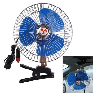 6\" 12V/24V Clip-On Car Fan: A Portable Mini Low Noise Electric Auto Vehicle Window Dashboard Oscillating Cooling Truck Fan