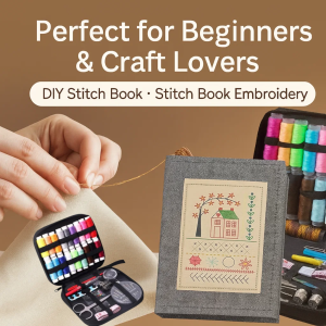 Portable Embroidery Stitch Book Sewing Tool Kit DIY Embroidery Stitching And Techniques Tutorial Book 刺绣基础针法图解+缝纫工具包