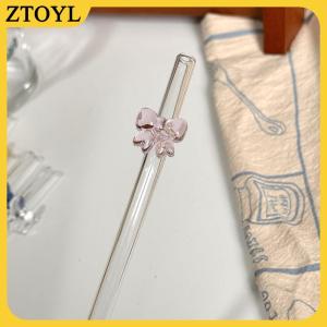 ZTOYL  1 ống hút thủy tinh 8mm ống hút uống có thể tái sử dụng ống hút chịu nhiệt hình bướm dễ thương cho lễ hội tiệc cưới Cocktail Bar bãi biển