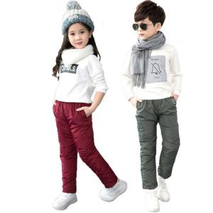 YCHION Winter New Boys Pants Girls Leggings Children Down Cotton Warm Trousers Baby Waterproof Ski Pants Kids Boys Child Clothes