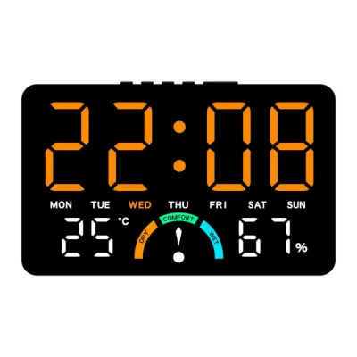 PAN6303936269 Wall-mounted Electronic Wall Clock Multi-functional Temperature Display Table Clock Calendar Digital LED Clocks for Bedroom