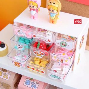 Hộp nhựa đa năng 9 ngăn đựng đồ siêu xinh  kệ 9 ngăn đựng đồ mini tặng kèm sticker hộp đựng đồ trang điểm