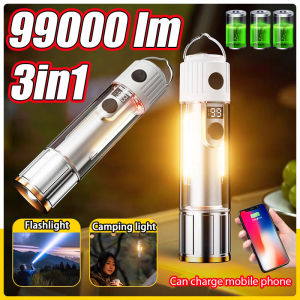 Multifunctional ZOOM Flashlight rechargeable waterproof 99000LM LED Super Bright Torch Light Camping