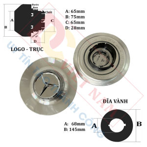 Logo chụp mâm ốp lazang bánh xe ô tô Maybach A222-400-2800