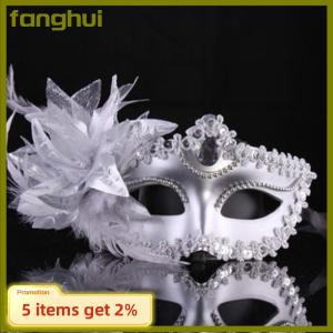 fanghui หน้ากากเวนิสประดับเพชรสำหรับปาร์ตี้เต้นรำขนนกดอกไม้ชุดการแสดงเทศกาลเฉลิมฉลองงานแต่งงานหน้ากากผู้หญิงเซ็กซี่สวมหน้ากากคริสต์มาส