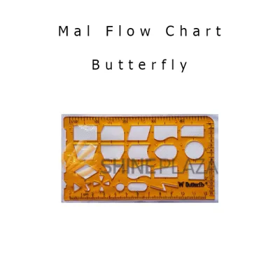 Mal Cetakan Flow Chart Butterfly BT-966-771-N - Penggaris Teknik FlowChart Template Mall Sablon