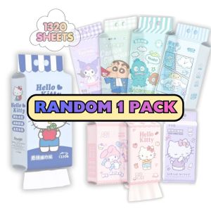 🔥IN STOCK🔥 Sanrio Cartoon Hanging Tissue 4-Layer 1320 Sheets Kitty Cinnamoroll Soft Tissue Pack