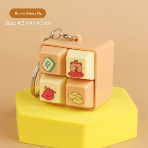 WELLNOW DIY Keyboard Fidget Keychain Keys Button Cartoon Squeeze Music Keychain Relief Stress Finger Keyboard Caps