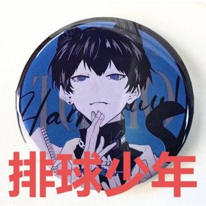 Haikyuu Shoyo Hinata Oikawa Tooru Kozume Kenma Tobio Kageyama Korai Hoshiumi 75mm anime Reflective badge Brooch Pin Cosplay Badge Accessories For Clothes Backpack Decoration gift