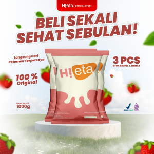 Susu Kambing Etawa Bubuk 1 Kg - Varian Strawberry - PAKET 3 - HiEta