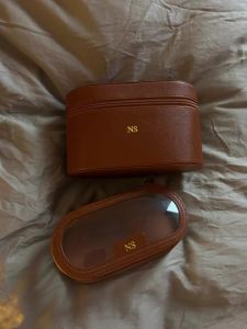 Free Customisable Name Ladies Saffiano Split Leather Travel Toiletry Case Bag Makeup Organizer Dopp Kit Cosmetic Bag Set2026