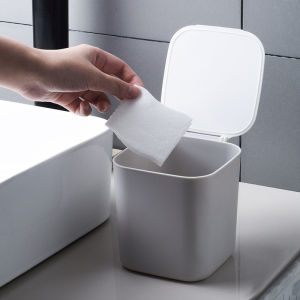 【iMall】Mini Desktop Dustbin Rubbish Waste Bin Small Trash Bin Trash Bin With Lid Cover Tong Sampah Kecil Office Table