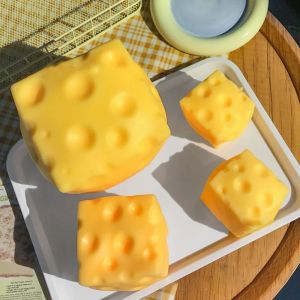 FLEURS Slow Rebound Cheese Squeeze Toy Super Soft Extra Large Size Cheese Pinch Venting Ball Realistic Cheese Cheese Stress Ball Office Decompression