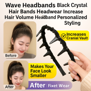 ที่คาดผมคริสตัลทรงคลื่น วัสดุกำมะหยี่ ประดับผมคริสตัลสำหรับผู้หญิง