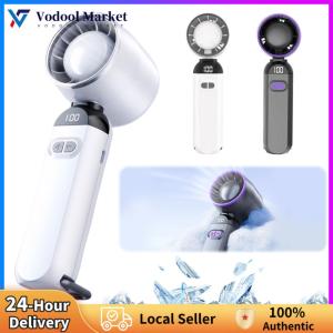 【Vodool】 High-Speed Folding Fan LED Digital Display Adjustable Cooling Fan Mini Cold Fan for Camping Hiking Outdoor Activities