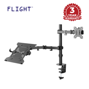 Flight™ Economic Series Monitor Arm And Laptop Arm LCD Arm Monitor Mount Ergonomic Vesa Monitor Stand International Vesa Compatible Max Weight 8kg Per Arm Cable Management Included 360 Degree Monitor Rotation