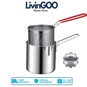 Periuk Goreng Mini 304 Multi -functional fuel -saving small fried pot mini fryer  304 Stainless Steel Fried Pot