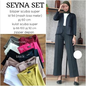 Stelan Wanita Blezer Scuba Premium / OneSet Blezer Scuba Terbaru